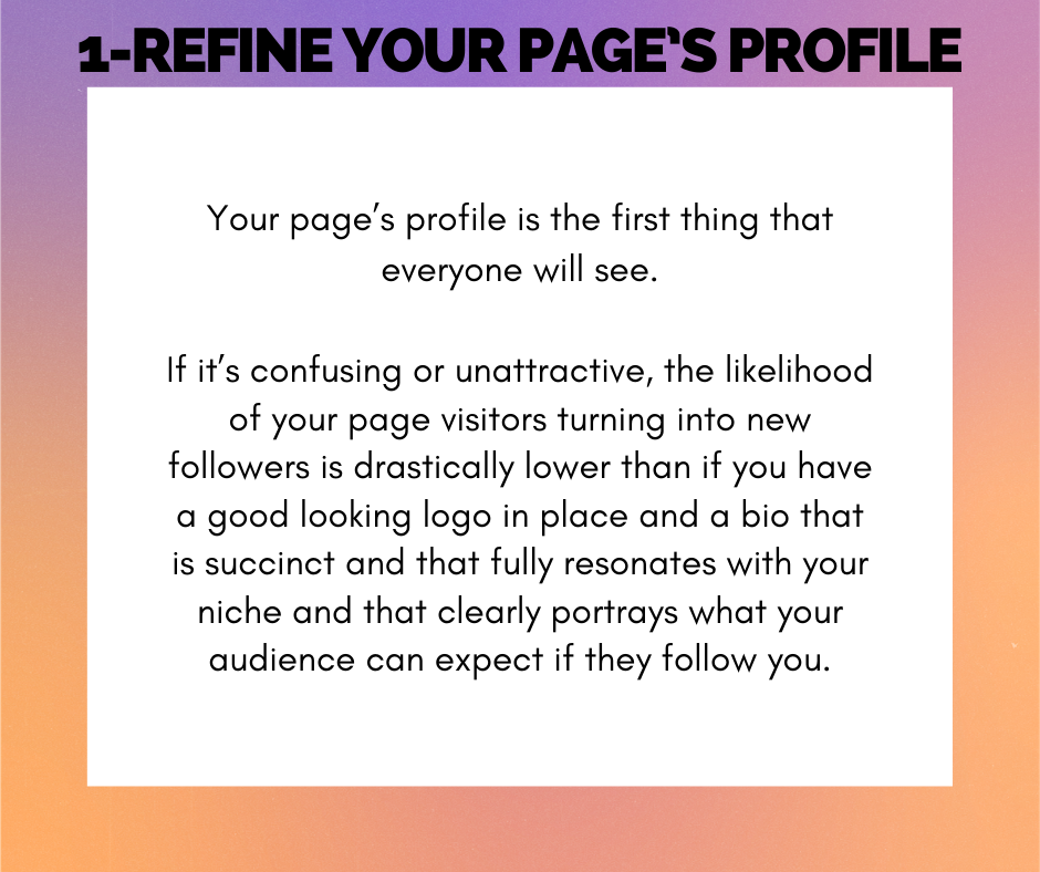 Tip 1 - Refine your page profile