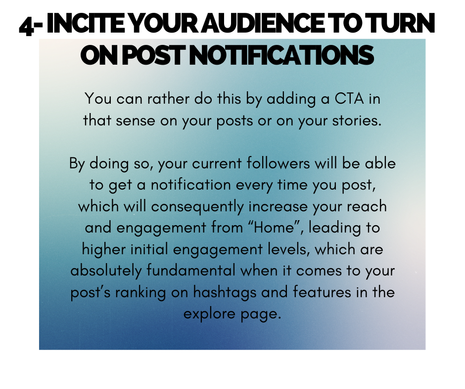 Tip 4 - Incite your audience to turn on post notifications